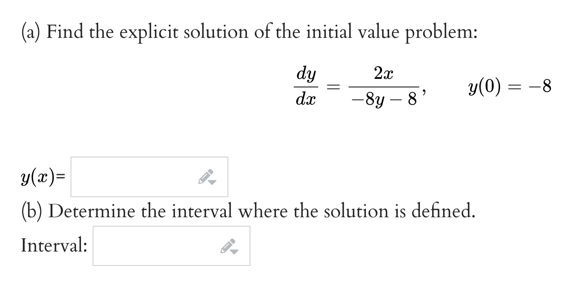 Solved (a) Find the explicit solution of the initial value | Chegg.com