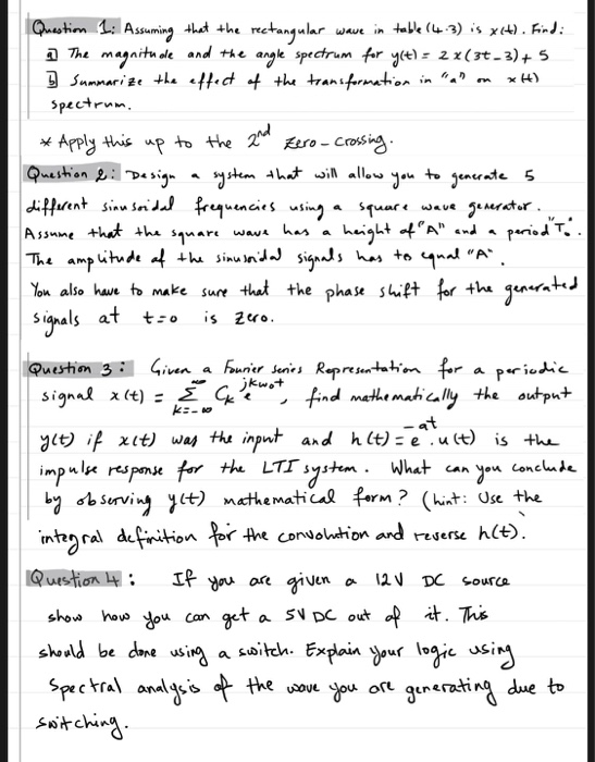 Solved 172 Fourier Series Chap TABLE 4.3 Fourier Series for | Chegg.com