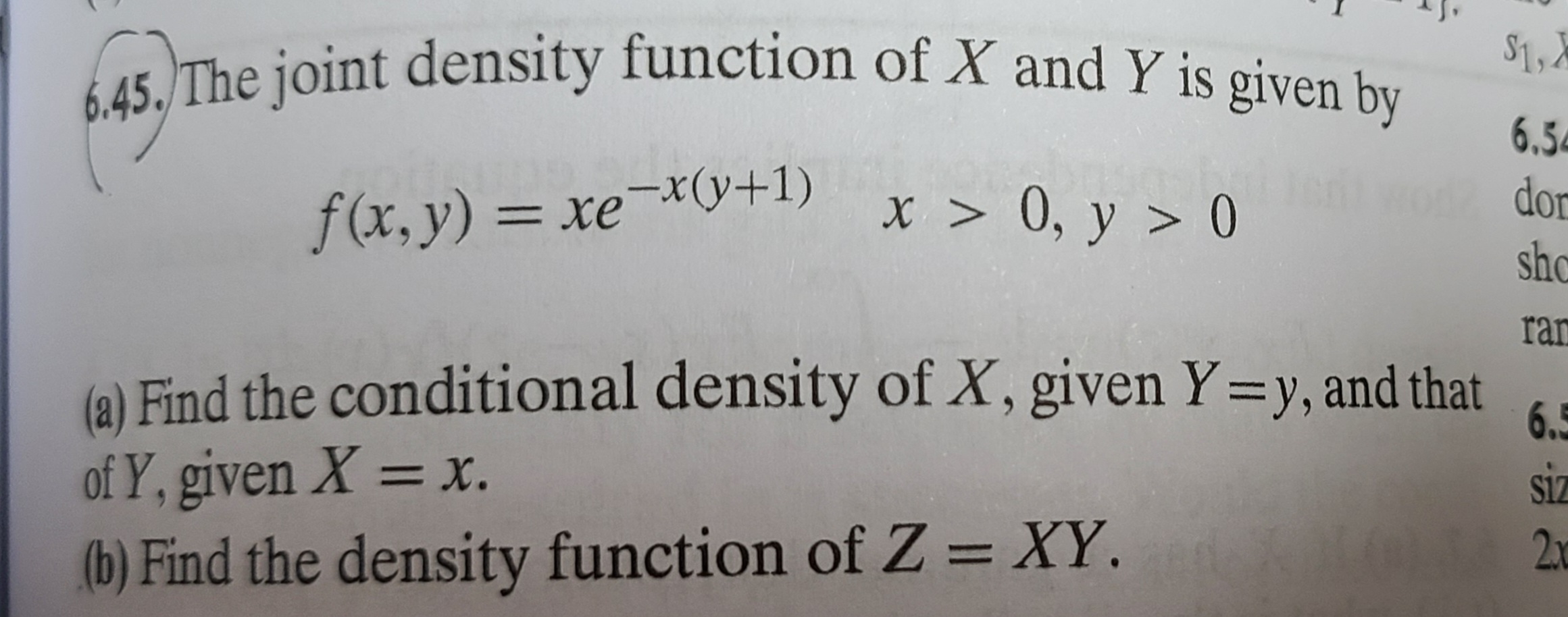 Solved 6.45. The joint density function of X and Y is given | Chegg.com