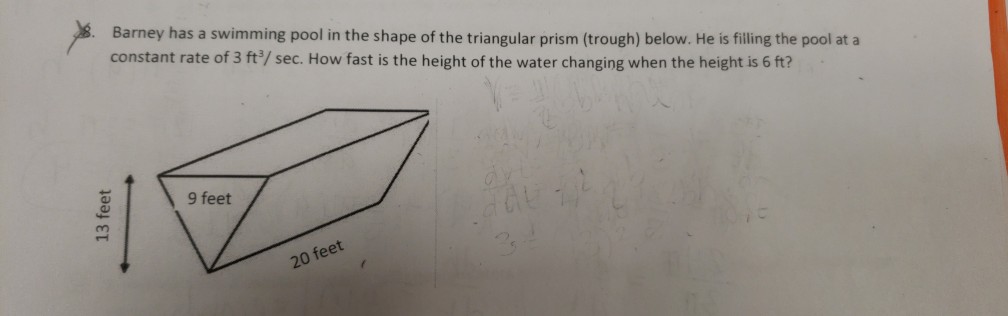 Solved Barney has a swimming pool in the shape of the | Chegg.com