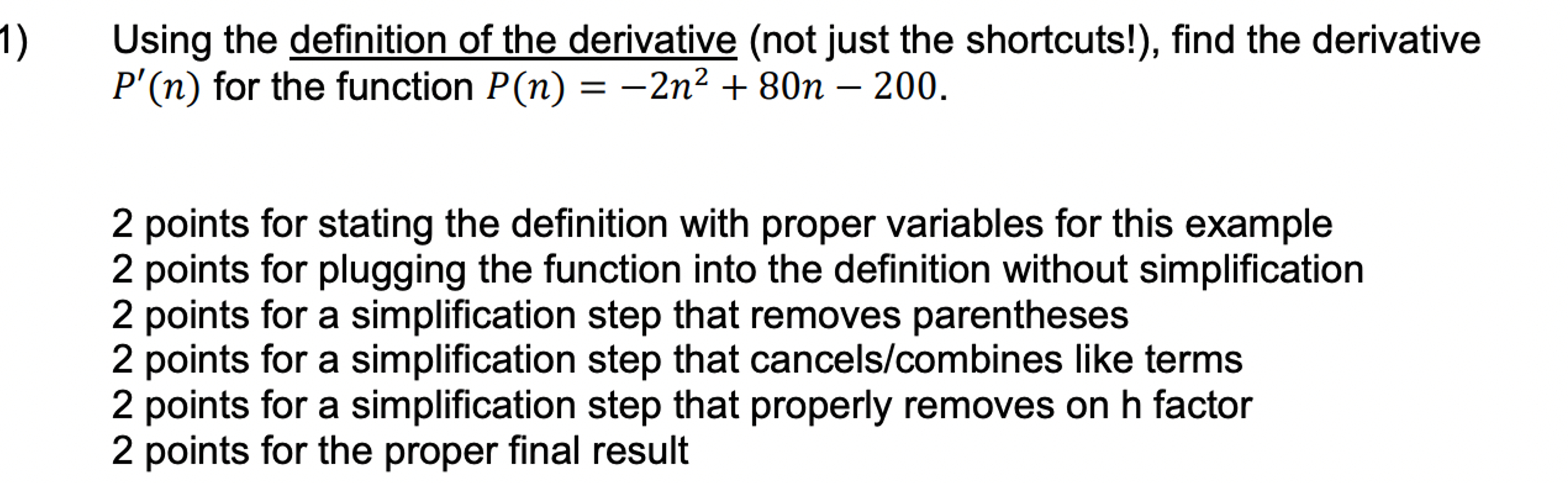 Solved Using the definition of the derivative (not just the | Chegg.com