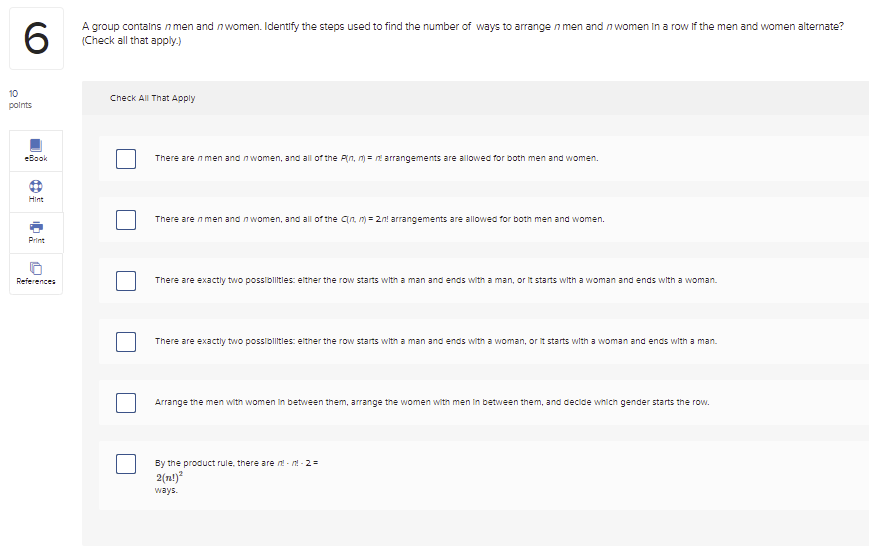 Solved 6 A group contains n men and women. Identify the | Chegg.com