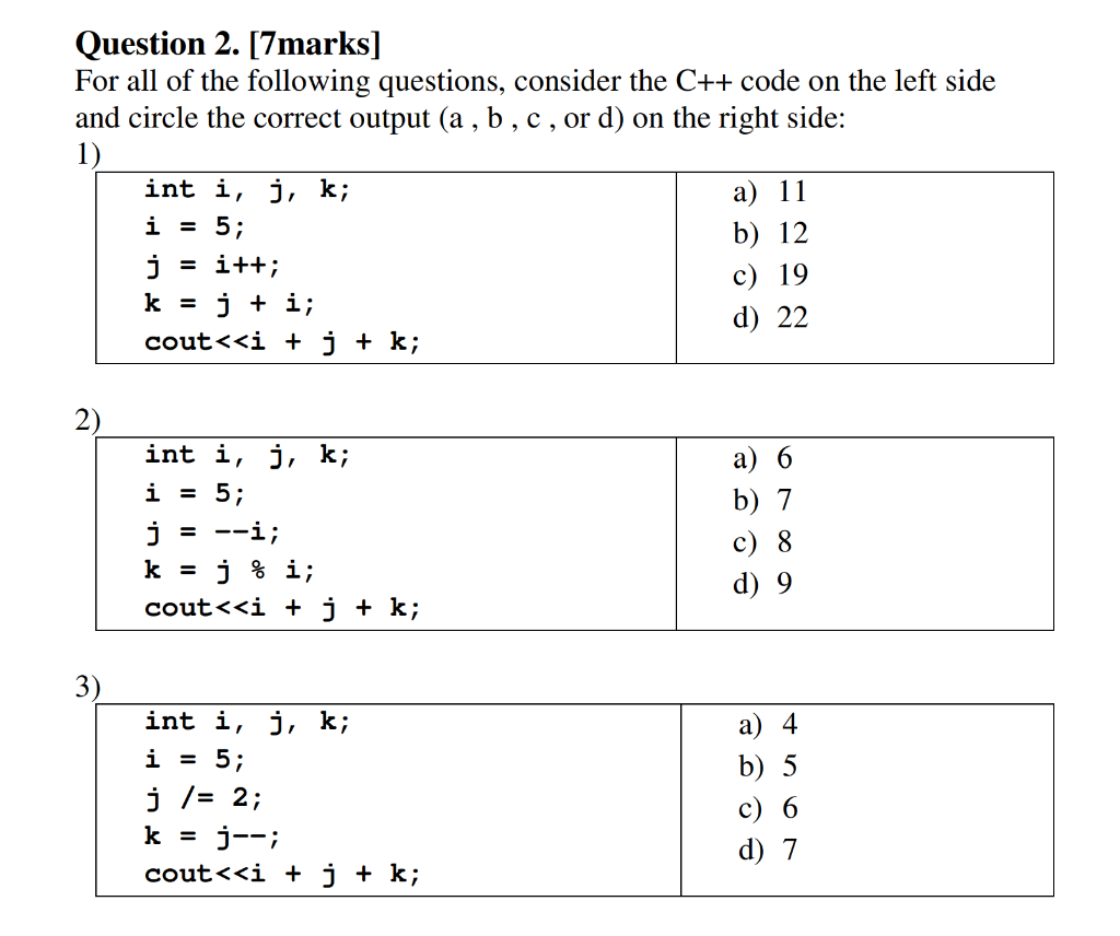 Solved Question 2. [7marks] For all of the following | Chegg.com