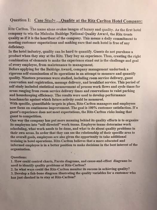 the ritz carlton hotel company the quest for service excellence pdf the ritz-carlton hotel company the quest for service excellence case analysis
