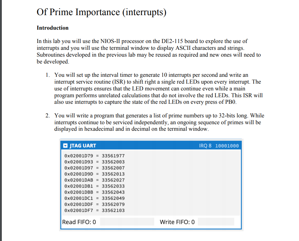 Of Prime Importance (interrupts) Introduction In this | Chegg.com
