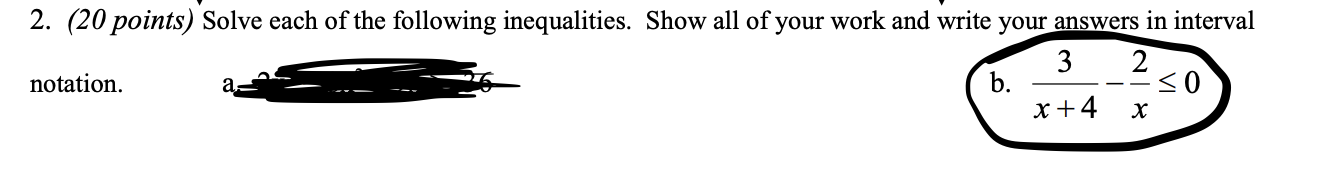 Solved 2. (20 points) Solve each of the following | Chegg.com