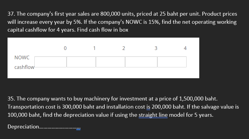 Solved 37. The company's first year sales are 800,000 units, | Chegg.com