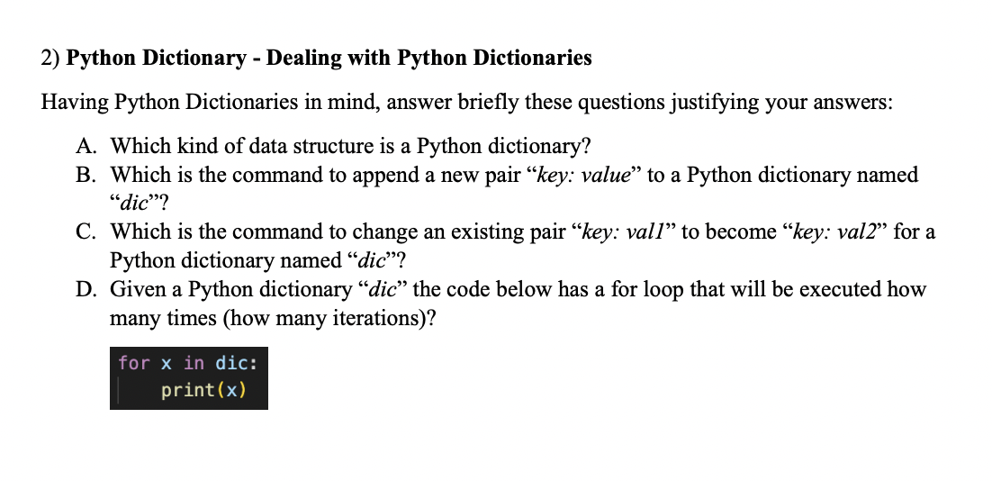 Solved 2 Python Dictionary Dealing With Python Chegg Com   PhpjXhZMA