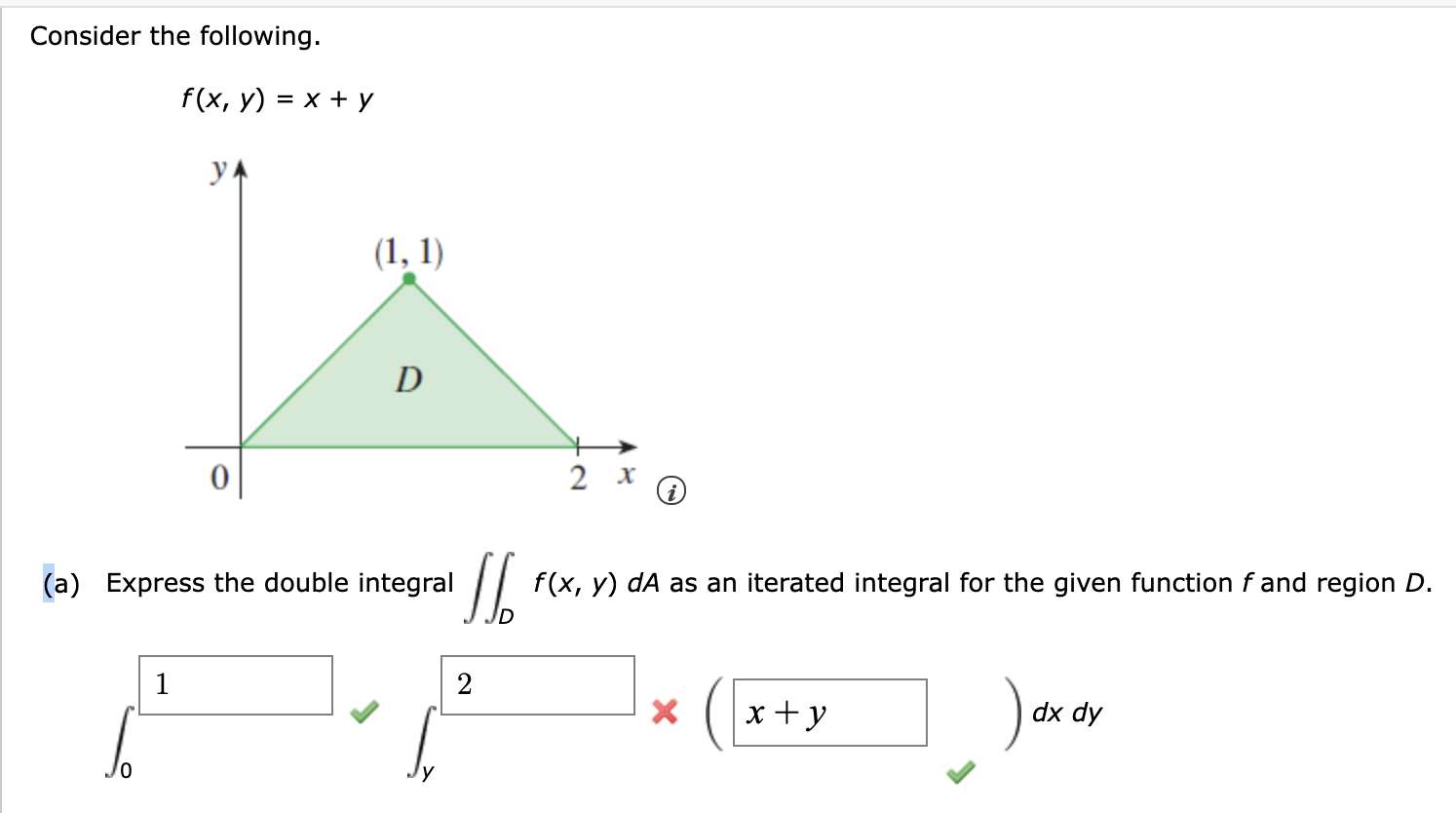 Solved Consider The Following F X Y X Y Y 1 1 D 0