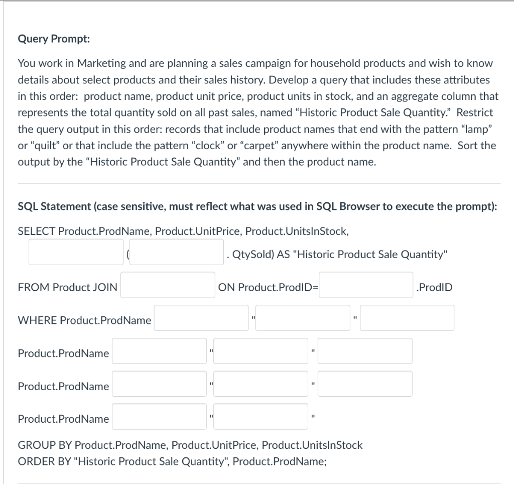 Solved Query Prompt: You work in Marketing and are planning | Chegg.com