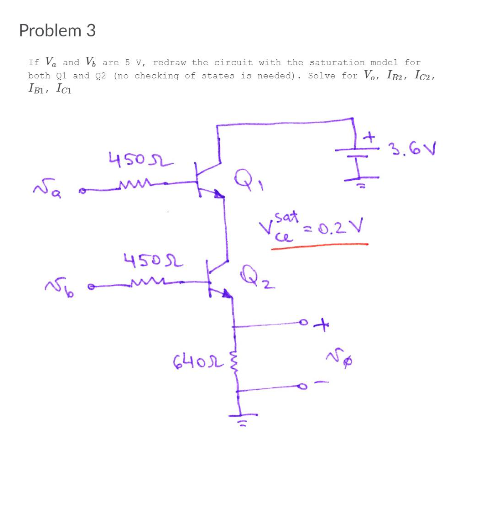 Solved Problem 3 IF Vand Vi ar 5 v, redraw the circuit with | Chegg.com