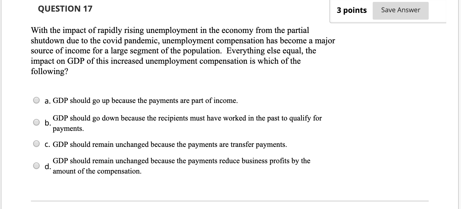 Solved QUESTION 17 3 points Save Answer With the impact of | Chegg.com