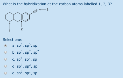 Solved What is the hybridization at the carbon atoms | Chegg.com