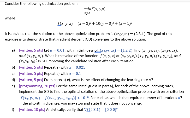 Solved Consider The Following Optimization Problem | Chegg.com