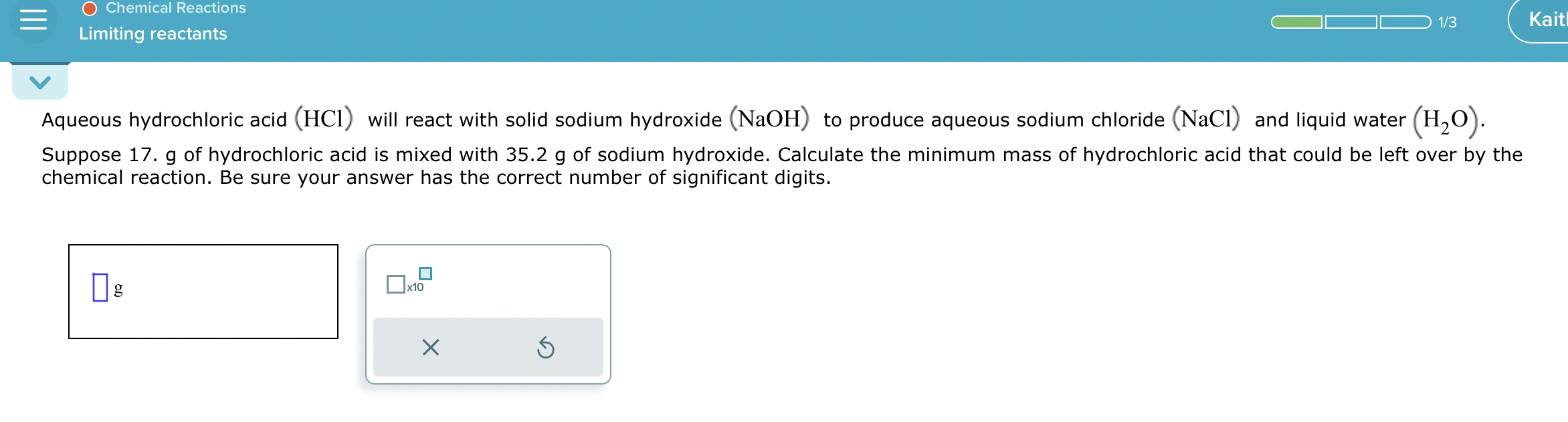 Solved Aqueous hydrochloric acid (HCl) ﻿will react with | Chegg.com