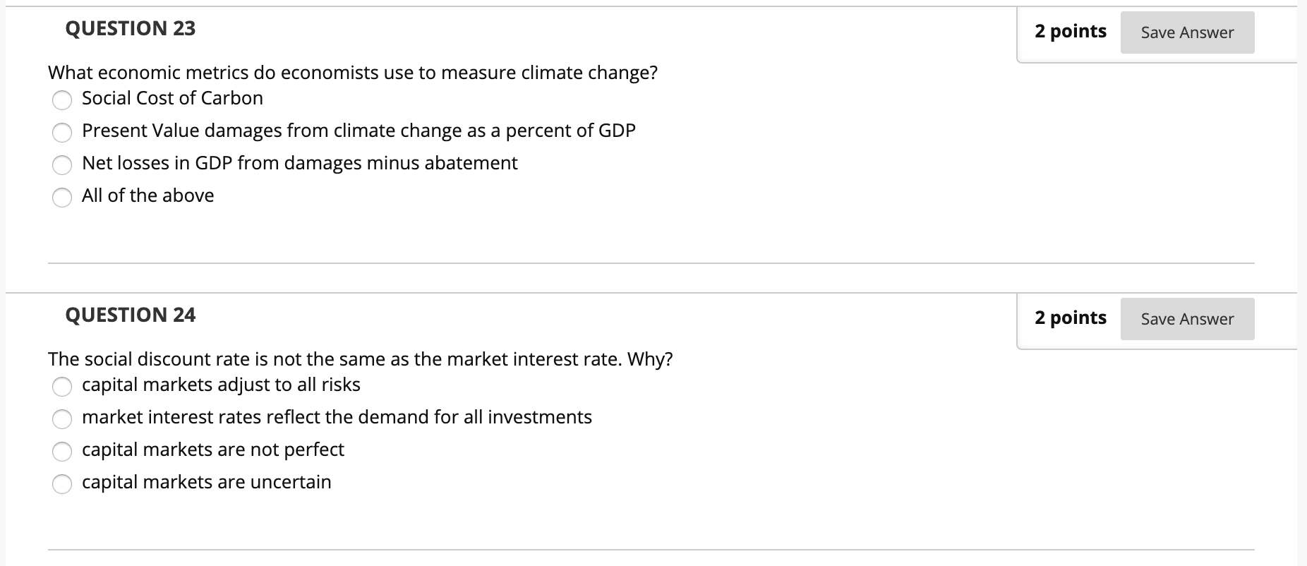 Solved QUESTION 23 2 points Save Answer What economic | Chegg.com