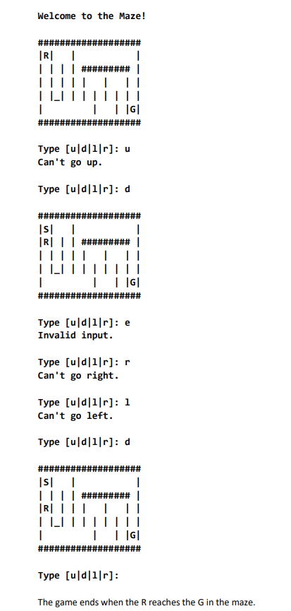 Objectives • Make a simple, text-based, console Maze | Chegg.com