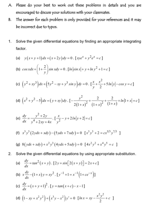 Solved A. Please do your best to work out these problems in | Chegg.com