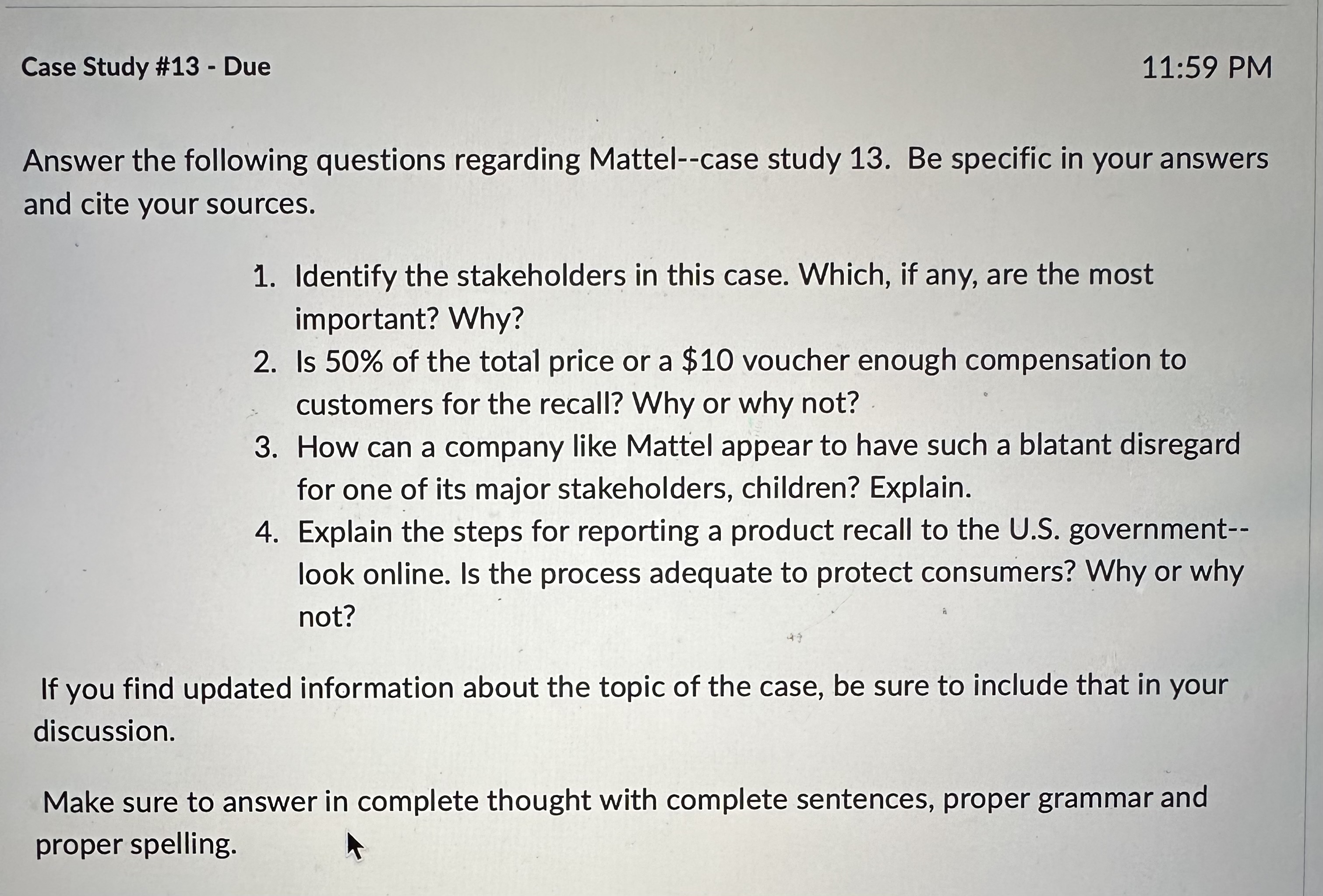 mattel case study questions and answers