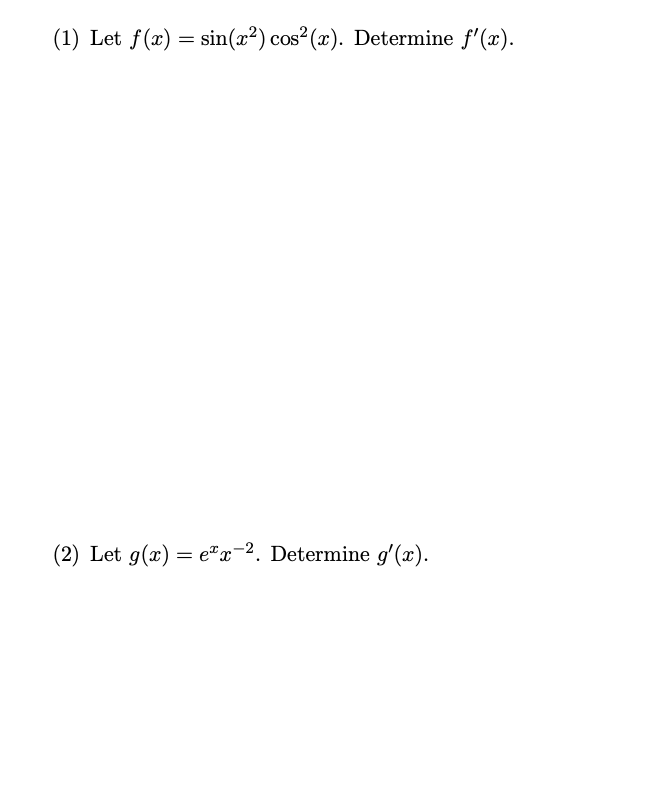 Solved 1 Let F X Sin X2 Cos X Determine F X 2