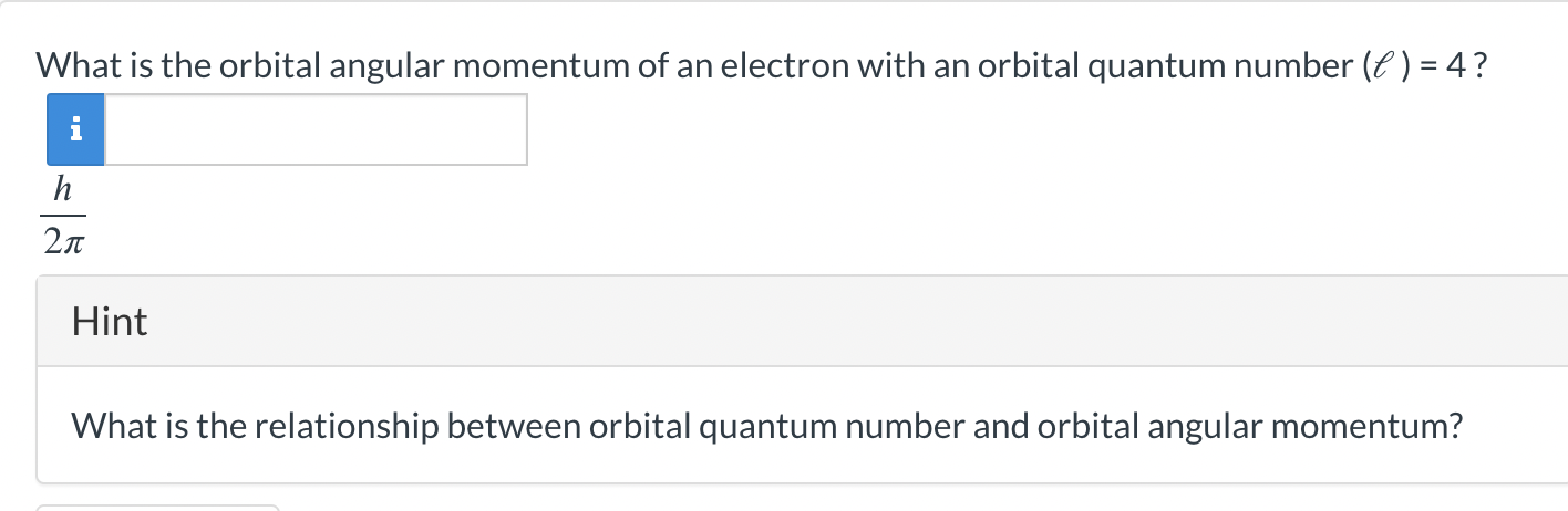 Solved What is the orbital angular momentum of an electron | Chegg.com