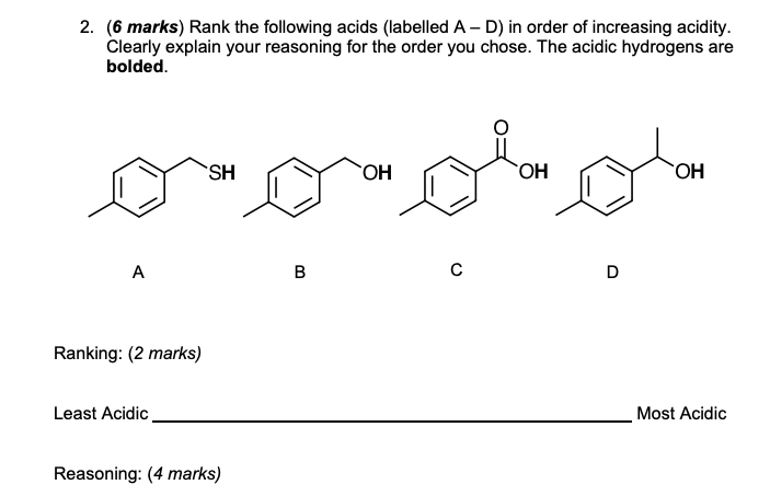 Solved 3. (11 marks) Using the acid-base reaction below | Chegg.com