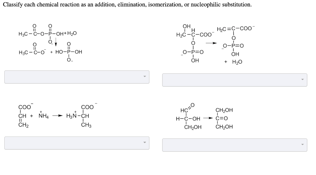 Solved Classify Each Chemical Reaction As An Addition El Chegg Com