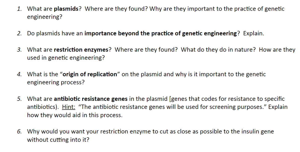 Solved For Each Of The Following Plasmids I What Is The Chegg Com