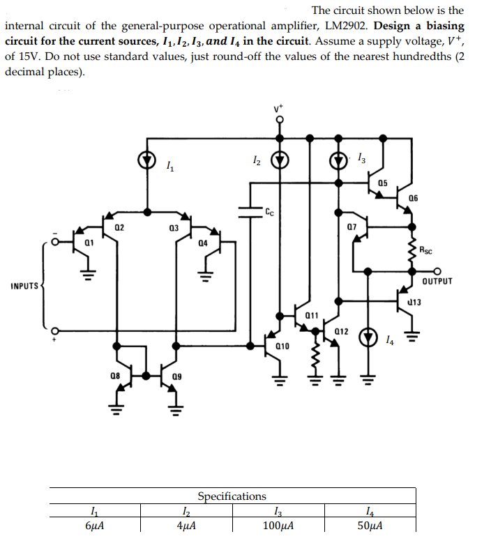 Operational Amplifier Internal Circuit Diagram