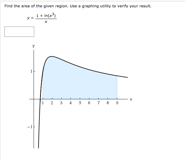 Solved Find the area of the given region. Use a graphing | Chegg.com