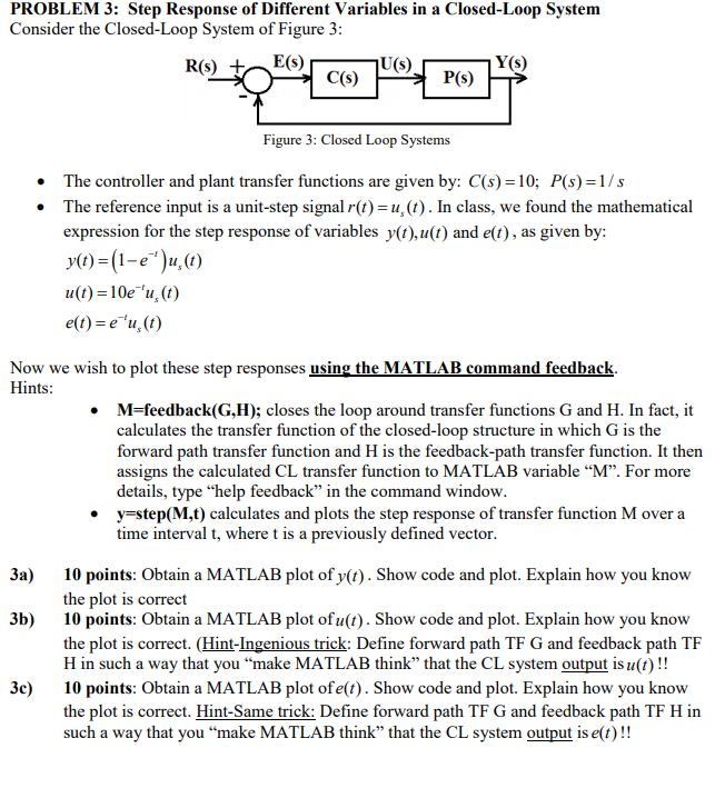 Solved PROBLEM 3: Step Response of Different Variables in a | Chegg.com