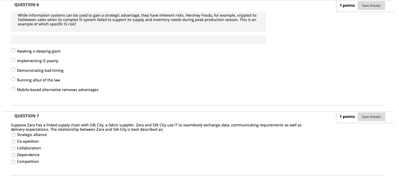 Solved QUESTION 6 1 points Save Answer While information | Chegg.com