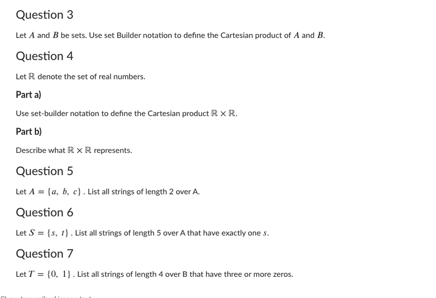 Solved Question 3 Let A And B Be Sets. Use Set Builder | Chegg.com