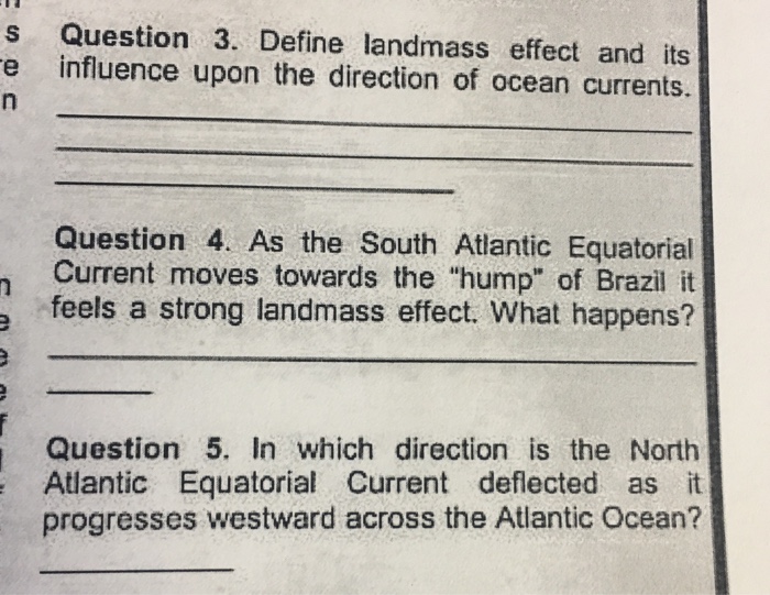 Solved Define landmass effect and its influence upon the | Chegg.com