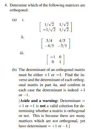 Solved 4. Determine which of the following matrices are | Chegg.com