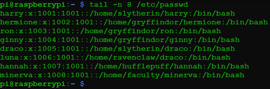 Solved Pi Raspberrypi Tail N 8 Etc Passwd Chegg Com