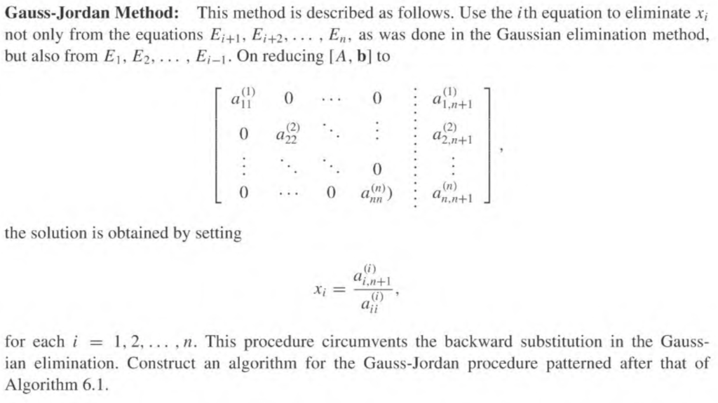 Solved Gauss-Jordan Method: This Method Is Described As | Chegg.com