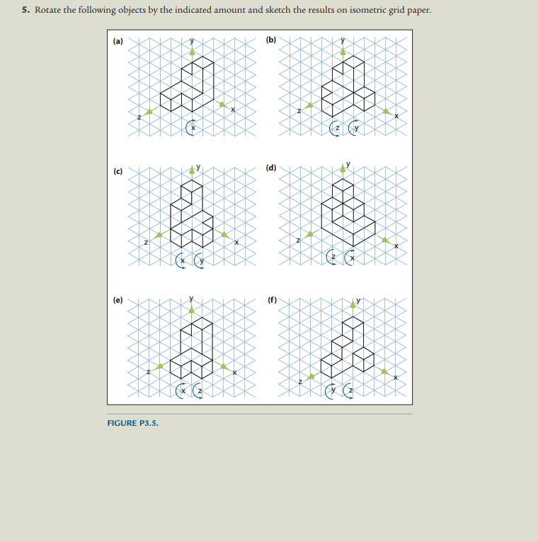 Solved 5. Rotate The Following Objects By The Indicated | Chegg.com