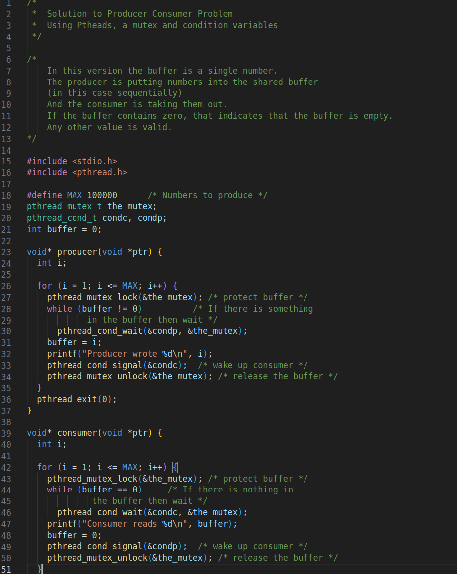 Solved pgm4.c: A solution for producer consumer problem | Chegg.com