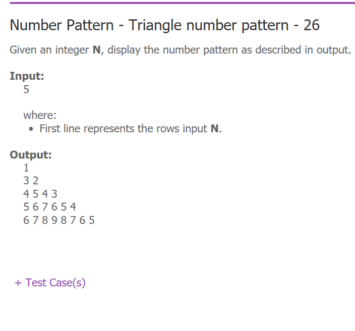 Solved Number Pattern - Triangle number pattern - 26 Given | Chegg.com