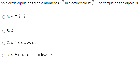 Solved An Electric Dipole Has Dipole Moment P I In Electr Chegg Com