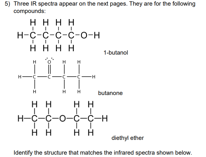 Solved 5) Three IR spectra appear on the next pages. They | Chegg.com