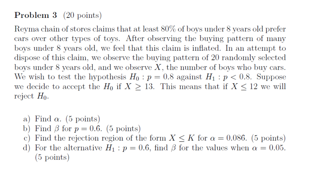 Solved Problem 3 Points Reyma Chain Of Stores Claims Chegg Com