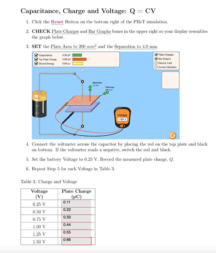 Solved Capacitance Charge And Voltage Q Cv Click The Chegg Com