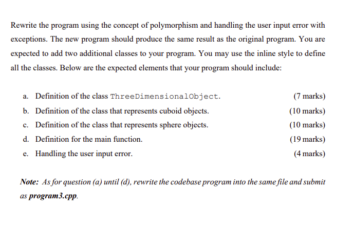 Solved Rewrite the program using the concept of polymorphism | Chegg.com