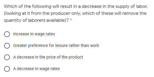 Solved Which of the following will cause a decrease in the | Chegg.com