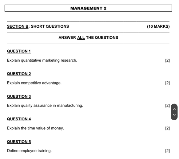 Solved MANAGEMENT 2QUESTION 1Explain quantitative marketing