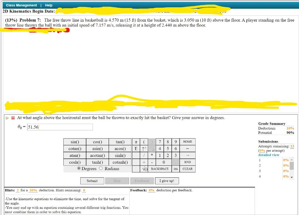 Solved 13 Problem 7 The Free Throw Line In Basketball Chegg Com   PhpTR8HEc