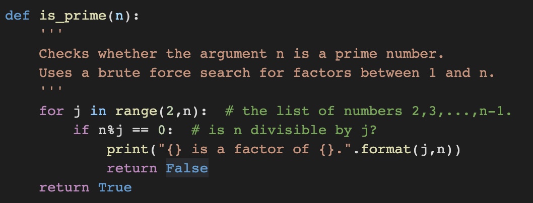 Solved def is prime (n): Checks whether the argument n is a | Chegg.com