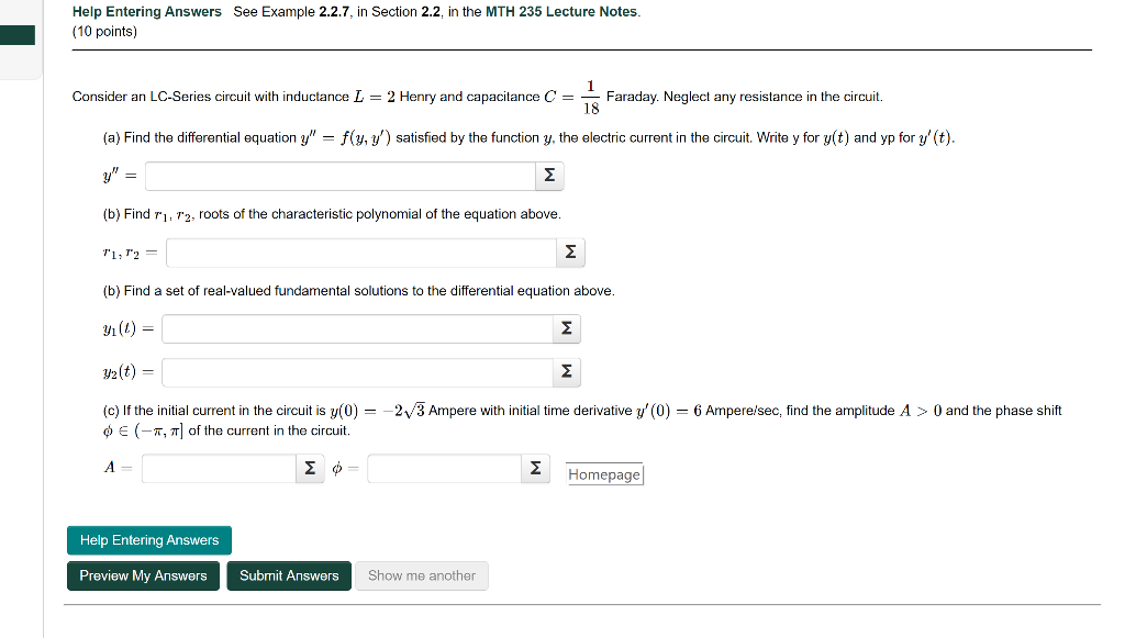 Solved Help Entering Answers See Example 2.2.7, in Section | Chegg.com